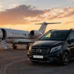 mercedes-van-side-of-privatejet-rhodestransfersvip